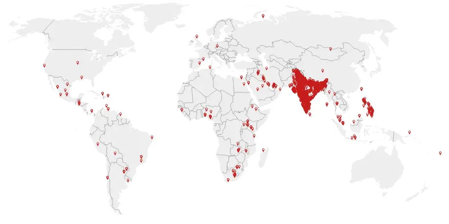 Face Attendance User Locations Map